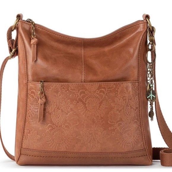 The Sak Handbags - The Sak Brown Tobacco Floral Emboss Luca Leather Bag